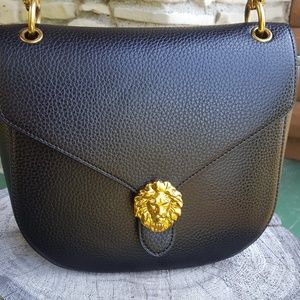 Anne Klein handbag leather with lion head logo